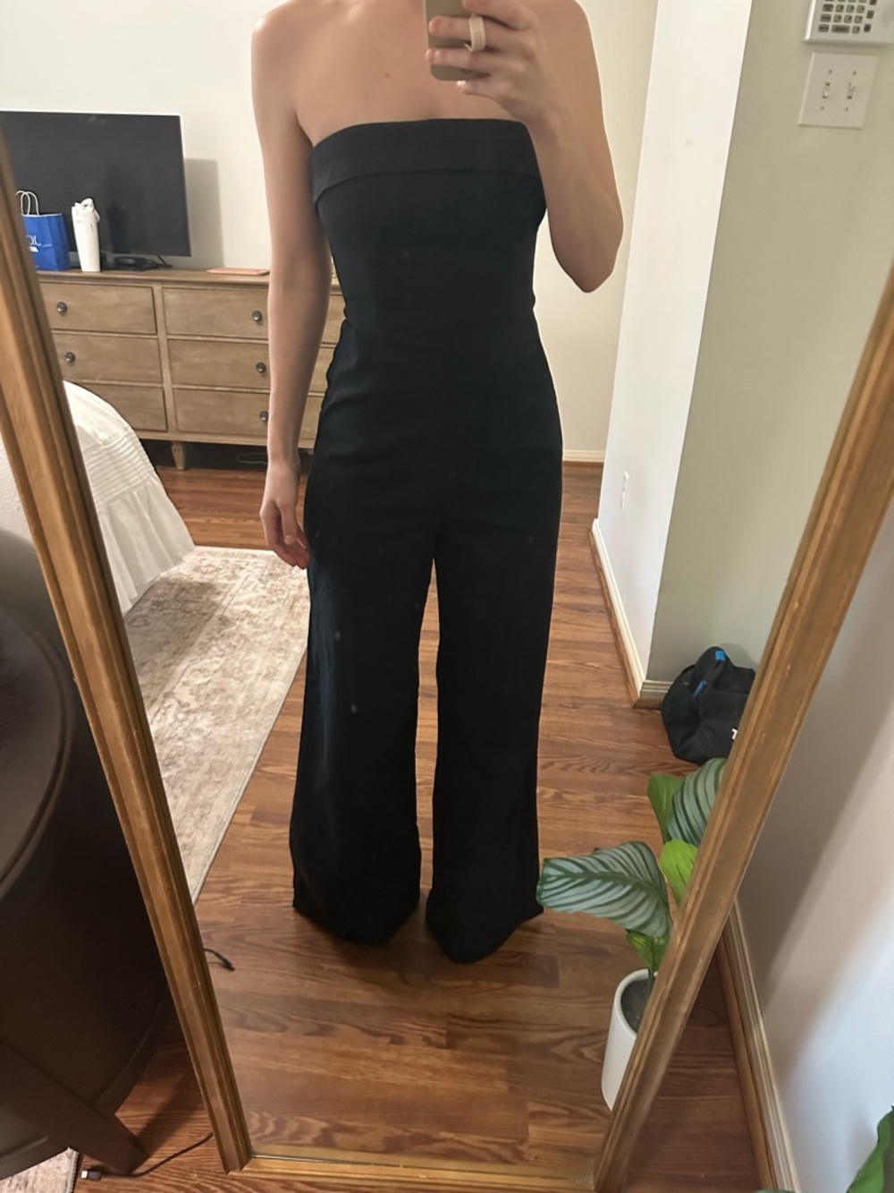 Strapless Black Wide-Leg Jumpsuit